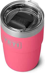 YETI Rambler 8 oz Stackable Cup, Stainless Steel, Vacuum Insulated Espresso Cup with MagSlider Lid, Tropical Pink