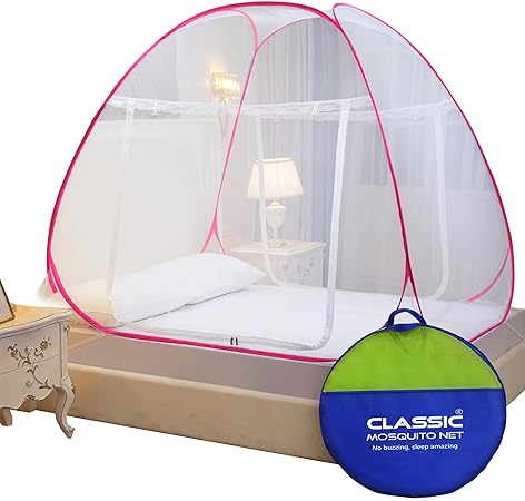 Classic Mosquito Net Foldable Flexible for Double Bed|King Size| - Pink