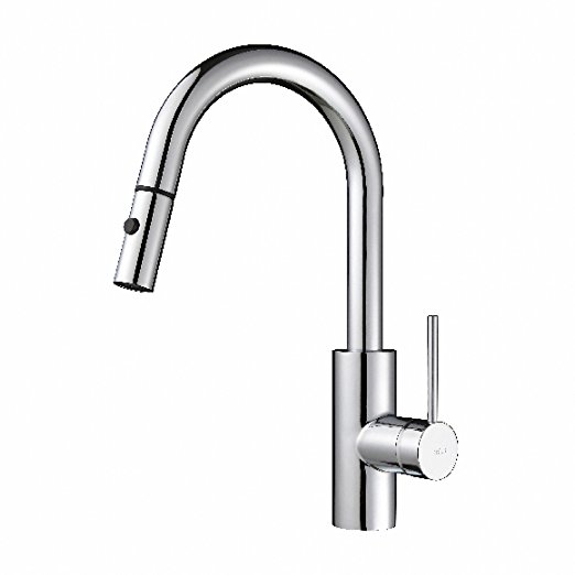 Kraus KPF-2620CH Modern Mateo Single Lever Pull Down Kitchen Faucet, Chrome