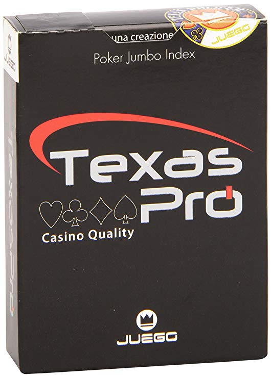 Juego Premium Professional Texas Hold'em Poker Playing Cards 100% Plastic, Casino Quality - Black