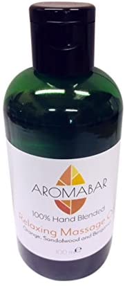 Relaxing Massage Oil 100ml with Sweet Orange, Sandalwood & Bergamot in Grapeseed 100% Pure & Natural for Men or Women