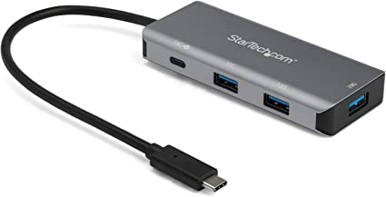 StarTech.com 4 Port USB C Hub (10Gbps) to 3X USB-A & 1x USB-C - 100W Power Delivery Passthrough Charging - Portable USB 3.1 Gen 2/USB 3.2 Gen 2 Type C Laptop Adapter - Works w/ TB3 (HB31C3A1CPD3)