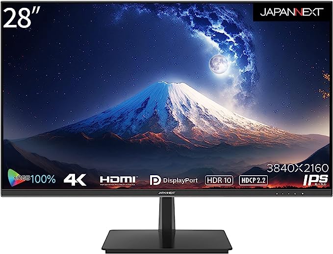 JAPANNEXT 28インチ IPSパネル 4K(3840x2160)液晶モニター HDR対応 JN-IPS2802UHDR HDMI DP sRGB100% PIP/PBP対応