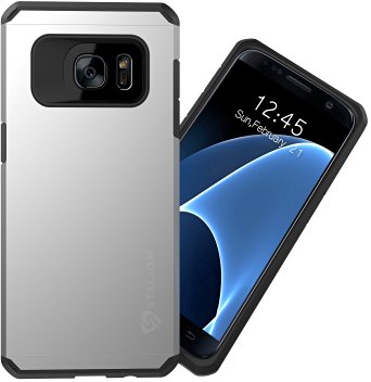 Samsung Galaxy S7 Case: Stalion® Solid Series Super Rough Durable Protective Heavy Duty Armor Hard Case (Quick Silver)