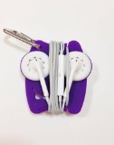 Grapperz Earbud Holder  Protector  Cord Wrap - purple