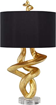 Kathy Ireland Tribal Impressions Gold Leaf Table Lamp