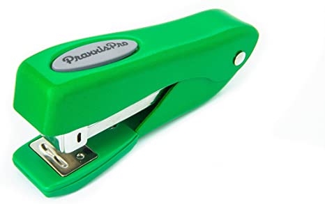 Small Office Stapler, PraxxisPro Fortis Compact Grip, Mini Desktop Stapler (Green)