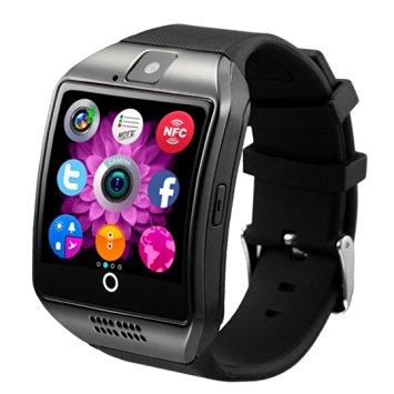 BDJ Bluetooth Smart Watch Phone Curved Surface Touch Screen with Camera NFC Band Support SIM Card for Smartphone