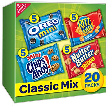 Nabisco Classic Mix Cookies & Crackers Variety Snack Packs, 20 Count Box, 20 Ounce