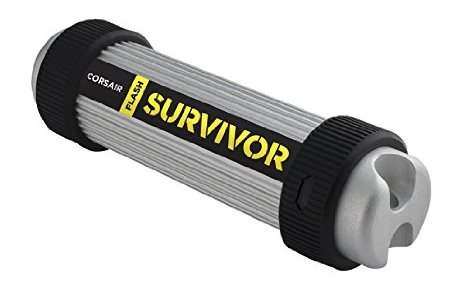 Corsair CMFSV3B-64GB Flash Survivor Stealth 200 m 64 GB USB 3 Rugged Design Water Proof Flash Drive - Silver