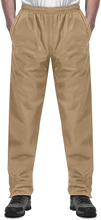 iCreek Men's Rain Pants Waterproof Over Pants Windproof Lightweight Hiking Pants Work Rain Outdoor for Golf, Fishing