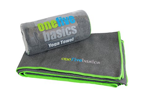 One Five Basics Premium Non Slip Yoga Mat Towel With Reinforced Stitching, Moisture Wicking Technology