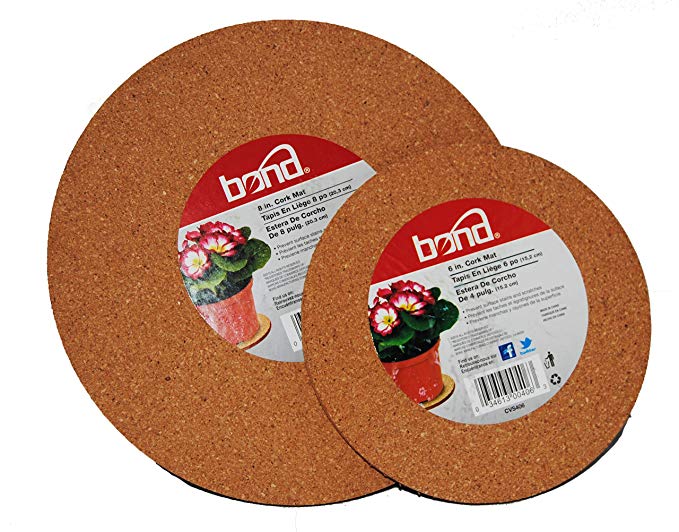 2 Pack Bond Cork Mats 6 inch and 8 inch