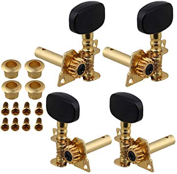 BQLZR Gold-Plated 2R2L Tuning Peg Machine Head Tuners For Ukulele 4 String Guitar