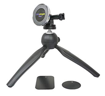 Livestream Gear - Universal Magnetic Phone Mount and Heavy Duty Tripod. Mount Your Phone via Magnetic Mount and Metallic Plate to this Tripod Setup for Livestreaming. Strong Hold.