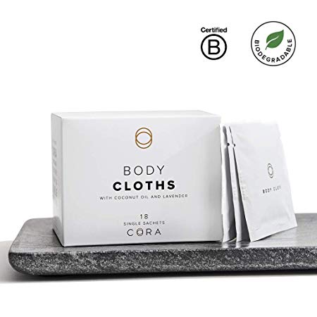 Cora Bamboo Feminine Wipes with Plant-Based Moisturizers and Essential Oils (18 Count)