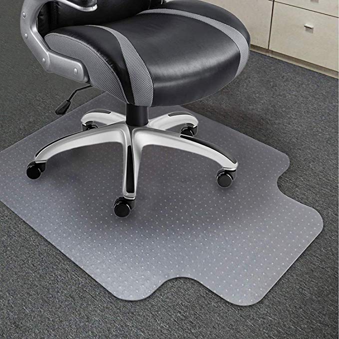 Soundance Chair Mat for Low Pile Carpetd Floor, Delivered Flat 36 x 48 Inch with Lip, Thick Hard Smooth Heavy Duty Sturdy, Office PC Desk Chair Pad Protector for No or Low Pile Carpet Hardwood Floor