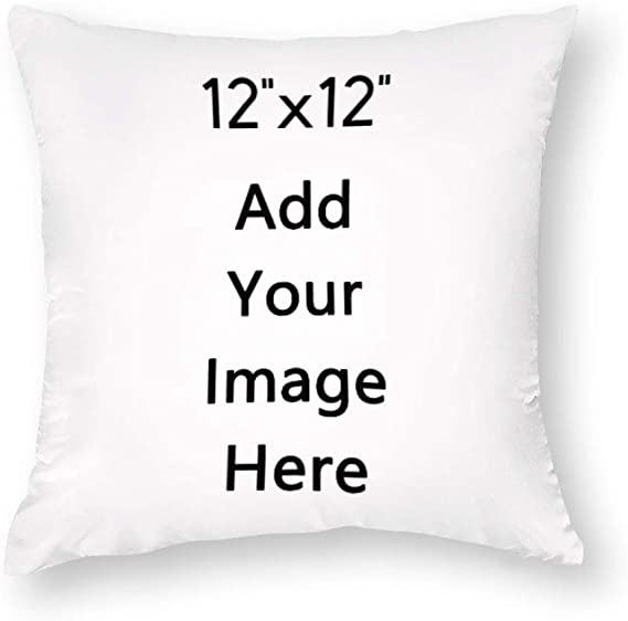 FabricMCC Personalized Photo Picture Throw Pillow Cover Customized Short Plush Floss Pillowcase Personalized Gifts DIY Custom-Made Decorative Cushion Covers Home Bed Decor 12" x 12" 30 x 30cm