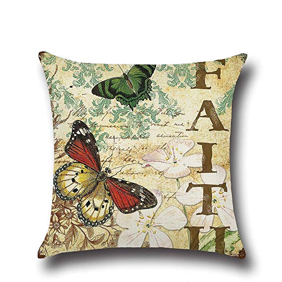 super1798 Butterfly Pattern Office Siesta Pillow Case Cushion Cover - 2