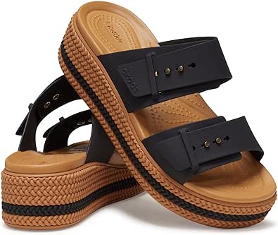 Crocs Women's Brooklyn Buckle Low Wedge Sandal