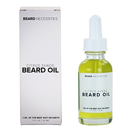 Citrus Shade Beard Oil & Leave In Conditioner For Men By Beard Necessities - Natural Argan & Jojoba Oils Will Revitalize Facial Hair. Perfect Staple For Beardsmen. Get A Healthy Beard Today! (1 Oz.)