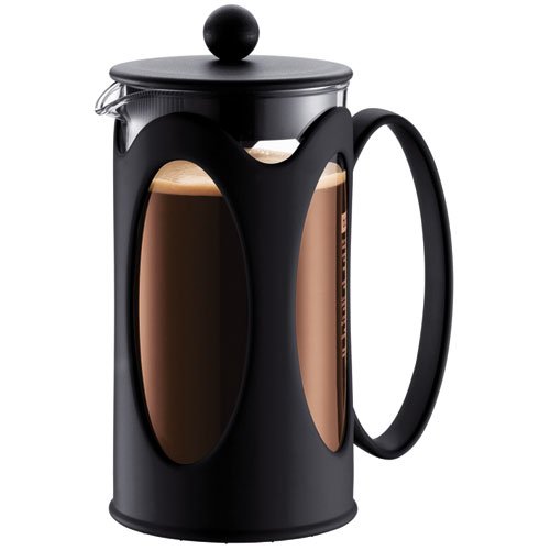 Bodum Kenya French Press Coffee Maker, Borosilicate Glass - 4-Cup (0.5 L), Black