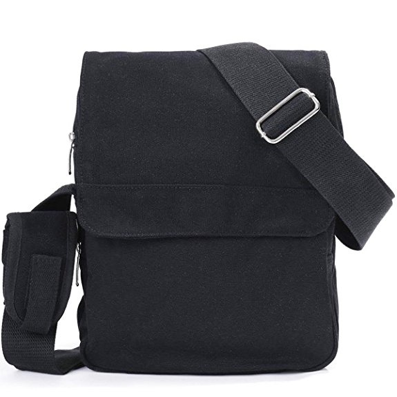 Eshow Men's Casual Canvas Flapover Crossbody Shoulder Bag Messenger Traval Business Bag
