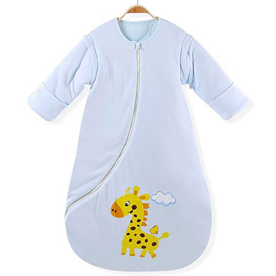 EsTong Baby Infant Cotton Blankets Sleeper Gowns Toddler Wearable Blankets Long Sleeves Warm Sleeping Bags Sack