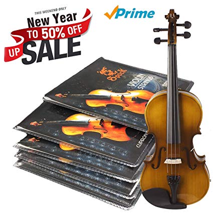 Premium Violin Strings Set|Dominant Violin String Size Fit 3/4 4/4|G D A & E (1 Set)|Stainless Steel Core With Nickel Silver Wound|Ball End-Medium Gauge & Warmest Tones|Best Gift For Beginner Student