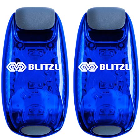 BLITZU Cyborg LED Safety Light 2 Pack   Free Bonuses - Clip On Running Lights Runner, Kids, Joggers, Bike, Dogs, Walking The Best Accessories Your Reflective Gear, Nighttime, Bicycle Cycling