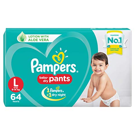 Pampers New Large Size Diapers Pants, 64 Count