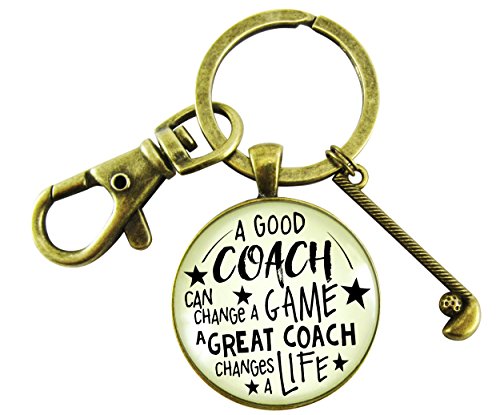 Golf Team Coach Keychain A Great Coach Changes a Life Bronze Pendant Key Chain From Youth Golf Club Charm