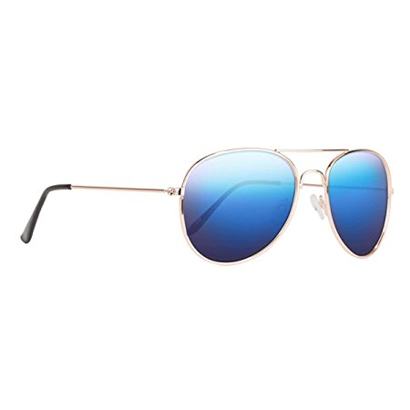 Nectar Apollo - Silver Metal Aviator Sunglasses with Blue Mirror Polarized Lenses and UV Protection