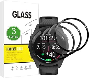 X-Dision [3 Pack] Screen Protector Compatible with Garmin Forerunner 265,[Scratch Resistant, High Definition][3D Curved Full Cover] Protector for Garmin Forerunner 265