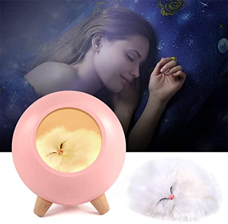Cat Lover Gifts for Women, GoLine Cat Night Light for Wife Mom Teen Girls,Cute Cat House Birthday Gifts(Pink).
