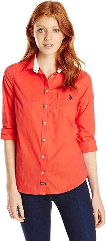 U.S. Polo Assn. Juniors' Long Sleeve Classic Solid Poplin Woven Shirt