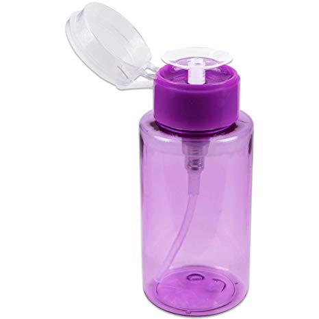 PANA 7 Oz Professional Alcohol-Labeled Push Down Liquid Pumping Bottle Dispenser (Purple (No Wording))