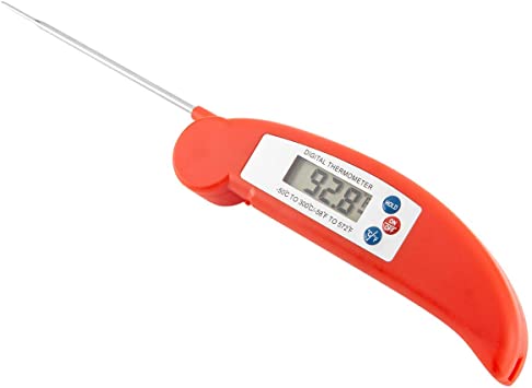 Skyflame Digital Instant Read Meat Thermometer with Long Collapsible Calibration Probe and Backlight LCD for Kitchen Food Candy Outdoor Cooking BBQ Grill Smoker