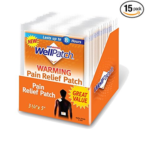 WellPatch Warming Pain Relief Pads, 0.05-Ounce Pouch (Pack of 15)