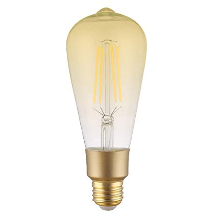 LUMIMAN Smart WiFi Light Bulb, LED ET64 E26 Dimmable Glass Vintage Edison Bulb, Compatible with Amazon Alexa and Google Home Assistant, No Hub Required