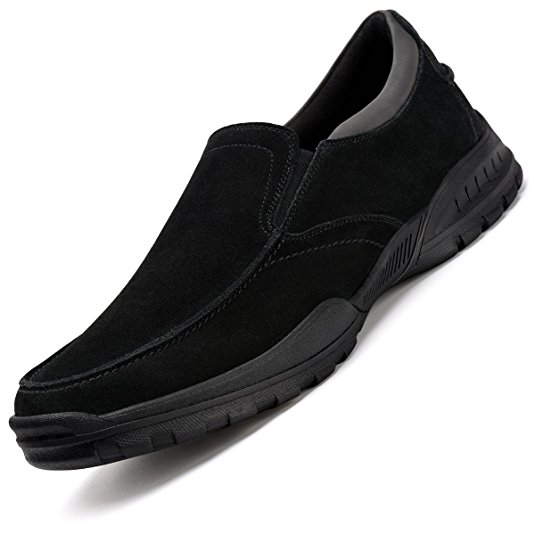 GOLAIMAN Men's Slip-On Loafers Suede Leather Slip Resistant Walking Shoes