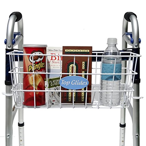 BUNDLE: Premium Clip-on Walker Basket with FREE Carry-All Hooks ($8 value)