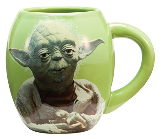 Vandor 99068 Star Wars Yoda 18 oz Oval Ceramic Mug, Green