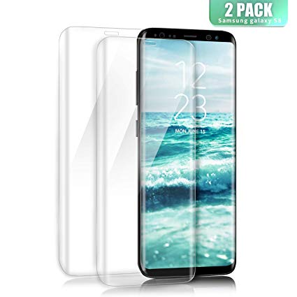 SGIN Galaxy S8 Screen Protector, [2 Pack] HD Clear for Samsung Galaxy S8 Tempered Glass Screen Protector, Anti-Fingerprint, Crystal Clear, Bubble Free 9H Hardness Protector Film - Transparent