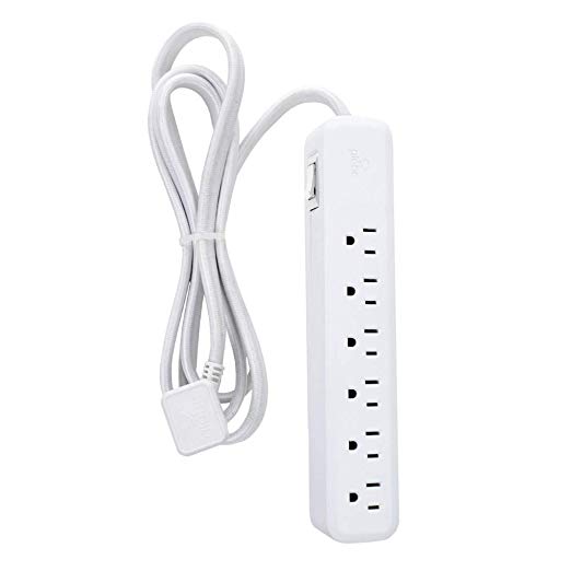 Globe Electric 78356 Designer Series Power Strip, 6-Outlet, White