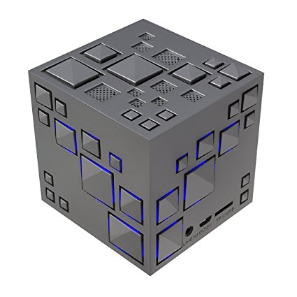 Portable Bluetooth Speakers,ELEGIANT Cube Wireless Speaker Stereo Magic Cube Music Player with Colorful LED Light Mini Speaker,Support TF Card FM Radio,for iPhone iPad,Home Outdoor Party Picnic Black