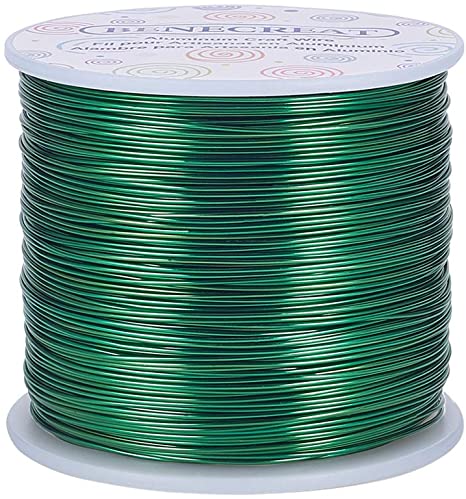 BENECREAT 20 Gauge 770FT Aluminum Wire Anodized Jewelry Craft Making Beading Floral Colored Aluminum Craft Wire - Green