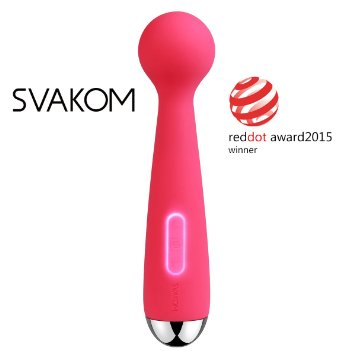 SVAKOM Mini Emma Rechargeable Powerful Dildos Clitoral Wand Massagers G-spot Vibrators Sex Toys for Women - Beginner's Vibe,Adult Products(Plum Red)