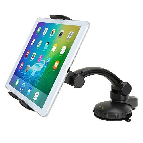 Tablet Car Mount - iKross Universal Car Dashboard Mount Holder Kit with Strong Gel Pad Suction Holder For iPad Pro 9.7, iPad Air 2, iPad Mini 4, Samsung Galaxy Tabs, Asus Transformer Tablet Nvidia Shield and More - Black