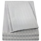 1500 Supreme Collection Dobby Striped Sateen 4 Piece Bed Sheet Set Deep Pocket - All Sizes 23 Colors - King Dobby Stripe Gray